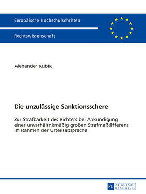 cover image of Die unzulässige Sanktionsschere